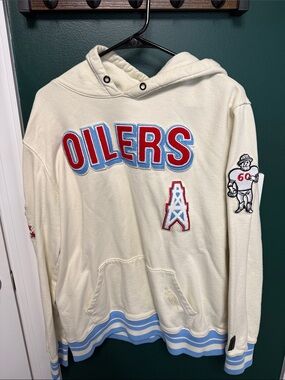 Pro standard OILERS Vintage-Inspired Cream Hoodie Sweater